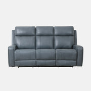 Primo Cavron Sofa avec Appuis-Tête Électriques en Cuir Bleu