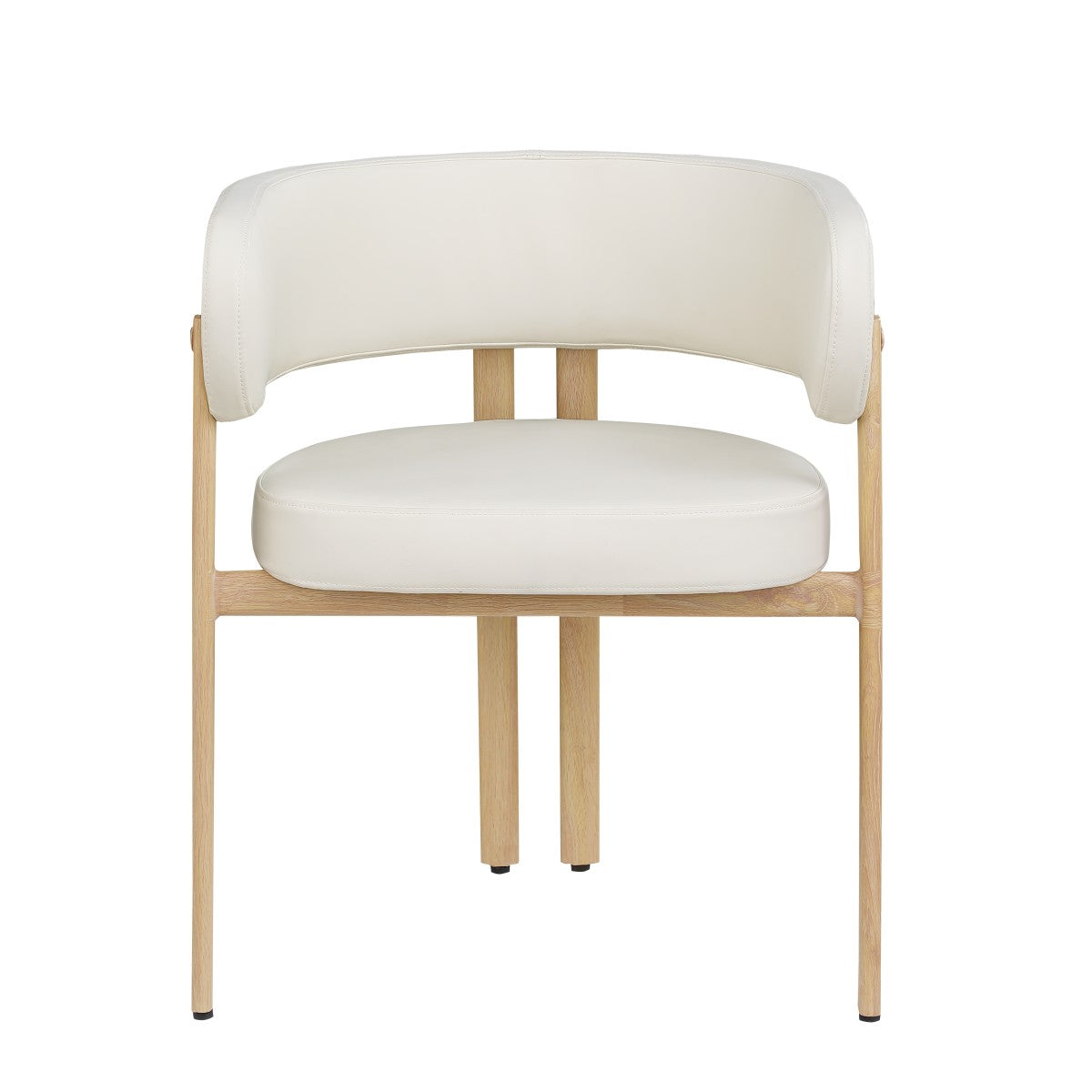 Chaises Belisse à dossier enveloppant | Tissu crème et fini chêne