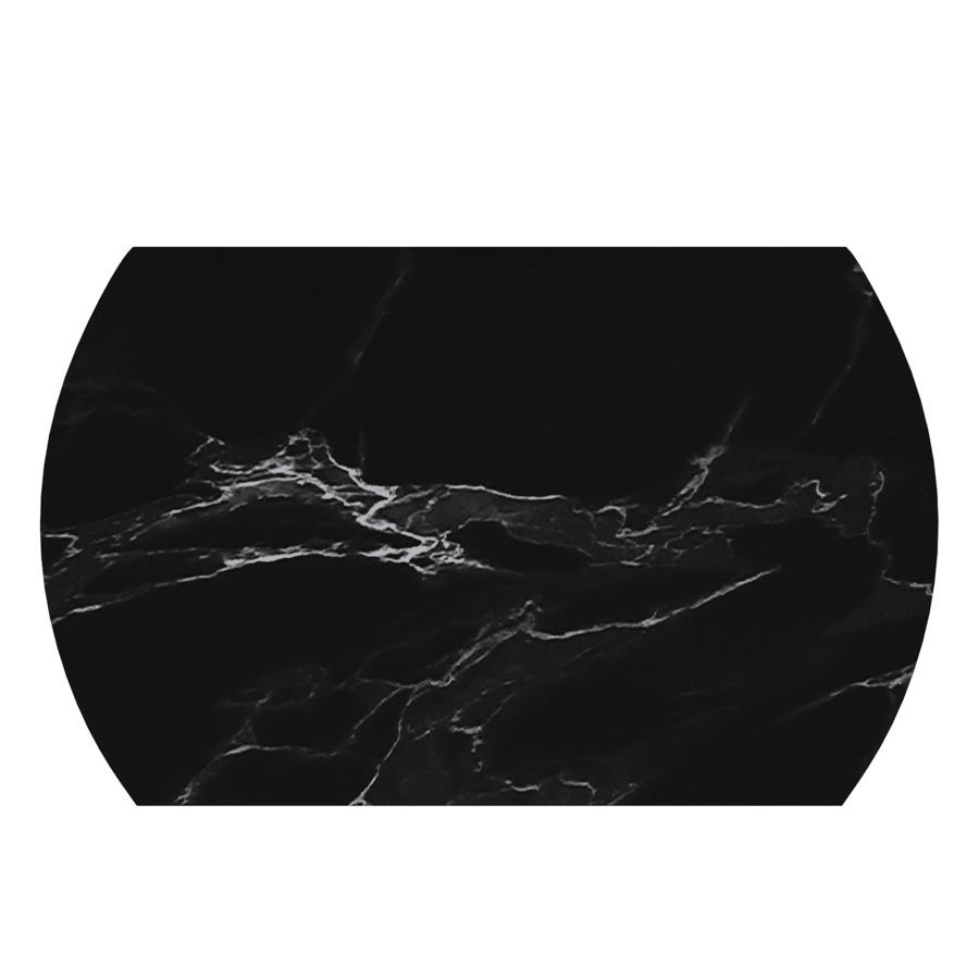 Table de salle à manger ronde sur pied Calisto avec rallonge en noir