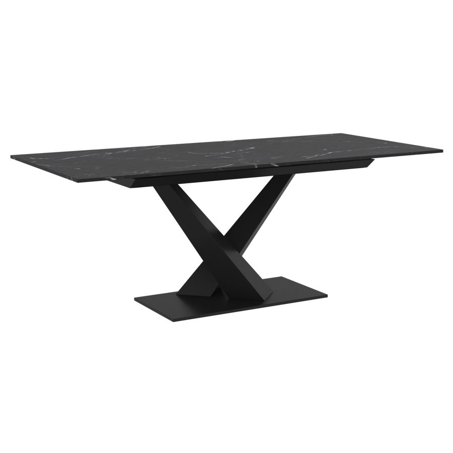 Table de salle à manger Julius avec rallonge en noir