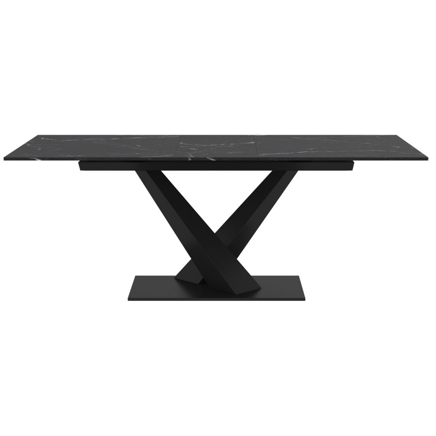Table de salle à manger Julius avec rallonge en noir