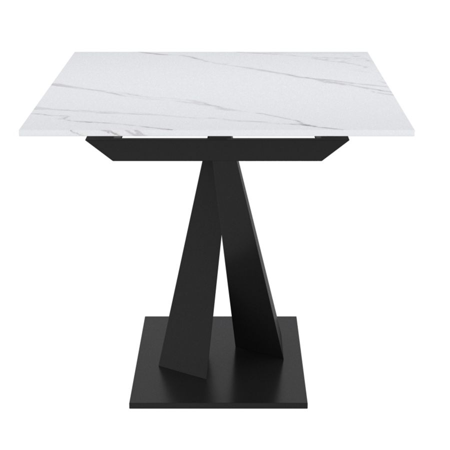Table de salle à manger Julius avec rallonge en blanc et noir