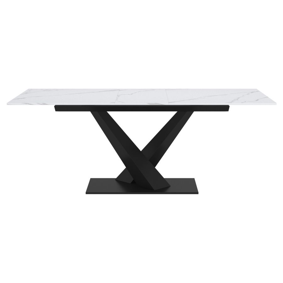 Table de salle à manger Julius avec rallonge en blanc et noir