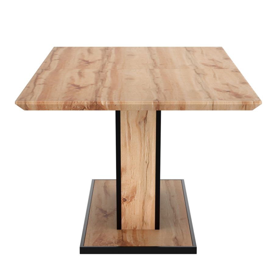 Table de salle à manger Forna avec rallonge en naturel et noir