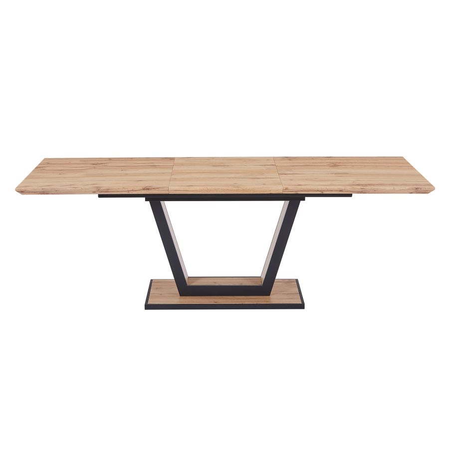 Table de salle à manger Forna avec rallonge en naturel et noir