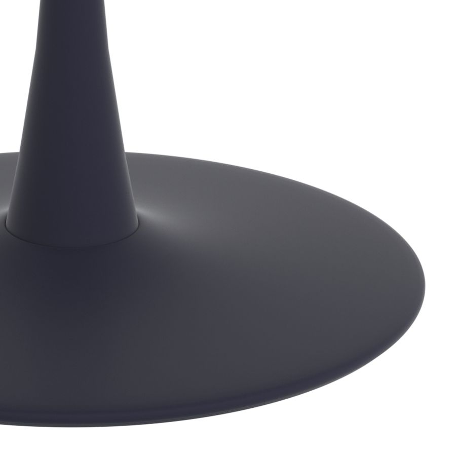 Table de salle à manger ronde Zilo de 48 po en faux marbre blanc et noir