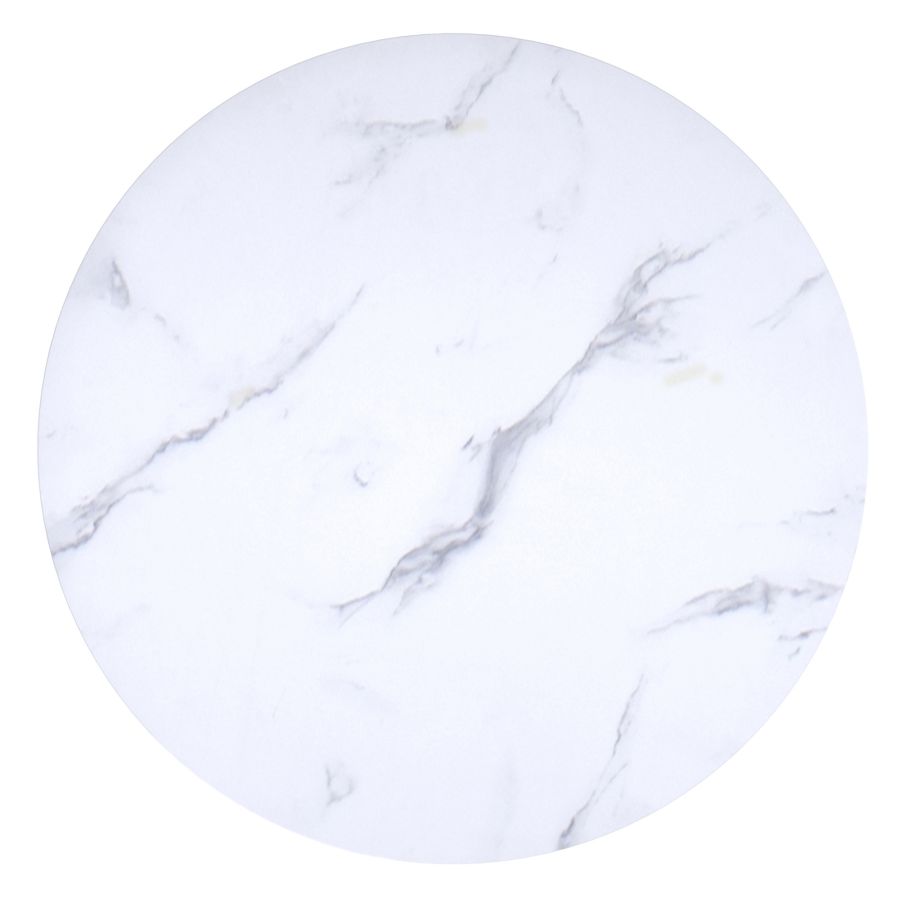 Table de salle à manger ronde Zilo de 40 po en faux marbre blanc et noir