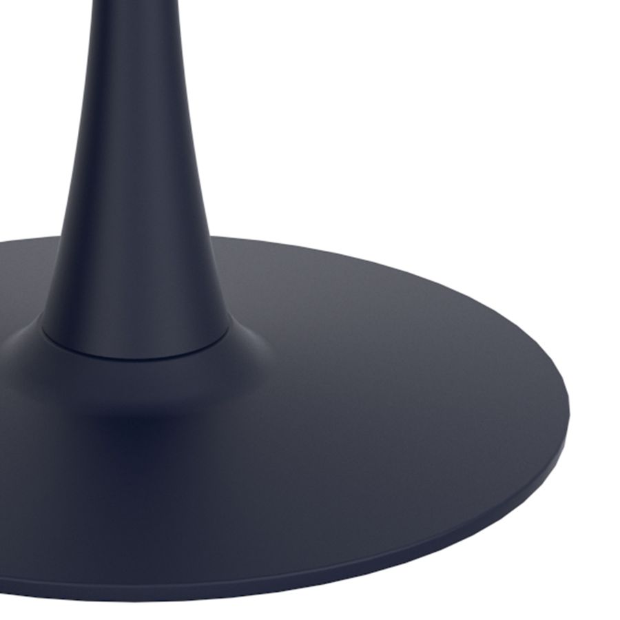 Table de salle à manger ronde Zilo de 40 po en faux marbre blanc et noir