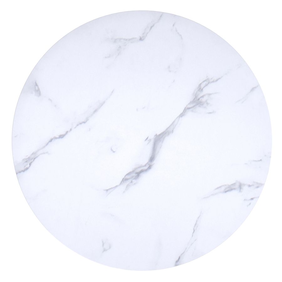 Table de salle à manger ronde Zilo de 48 po en faux marbre blanc et ou vieilli ( Meuble Mtl )