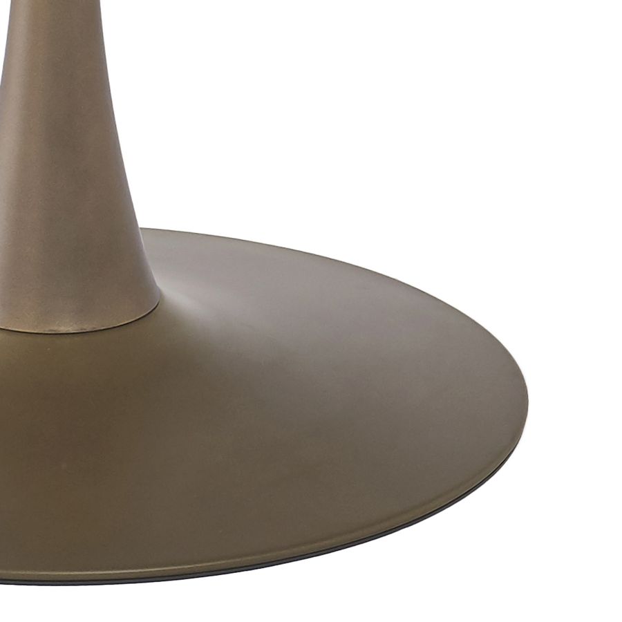 Table de salle à manger ronde Zilo de 48 po en faux marbre blanc et ou vieilli ( Meuble Mtl )