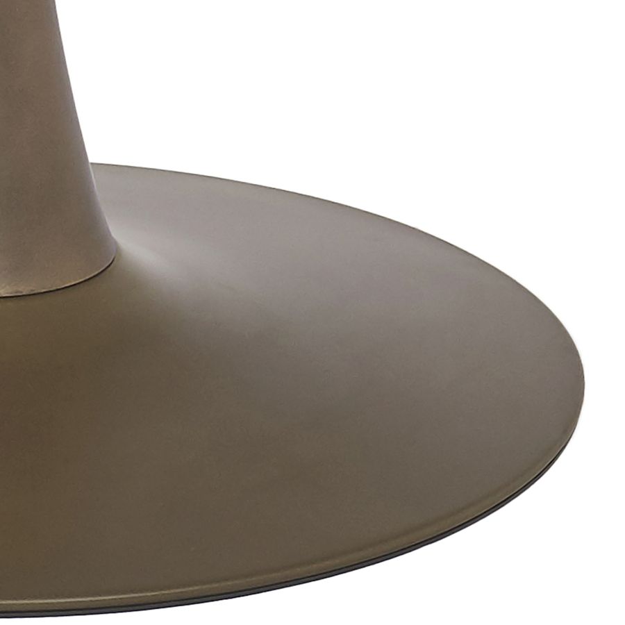 Table de salle à manger ronde Zilo de 40 po en faux marbre blanc et ou vieilli