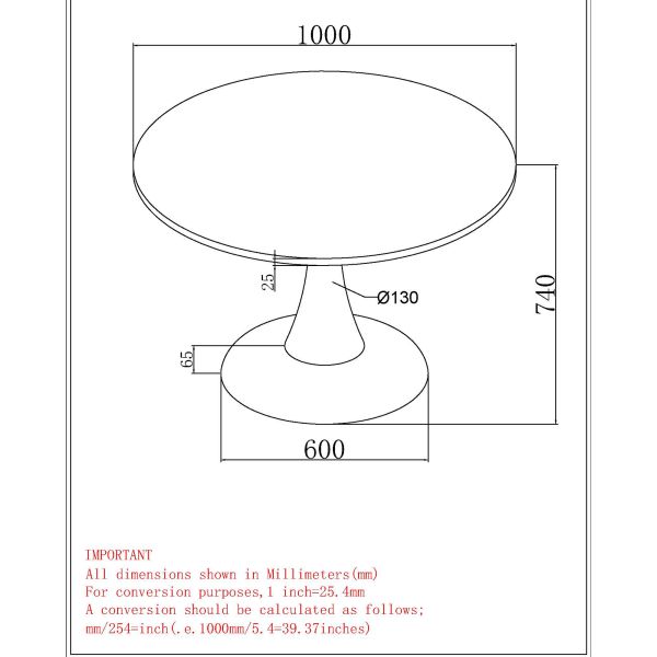Table de salle à manger ronde Zilo de 40 po en faux marbre blanc et ou vieilli