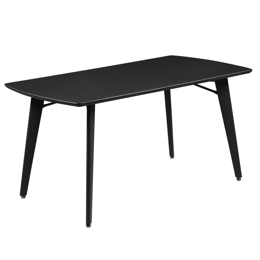 Table de salle à manger rectangulaire Leon en noir