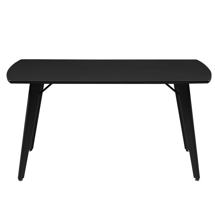 Table de salle à manger rectangulaire Vesta en naturel et noir