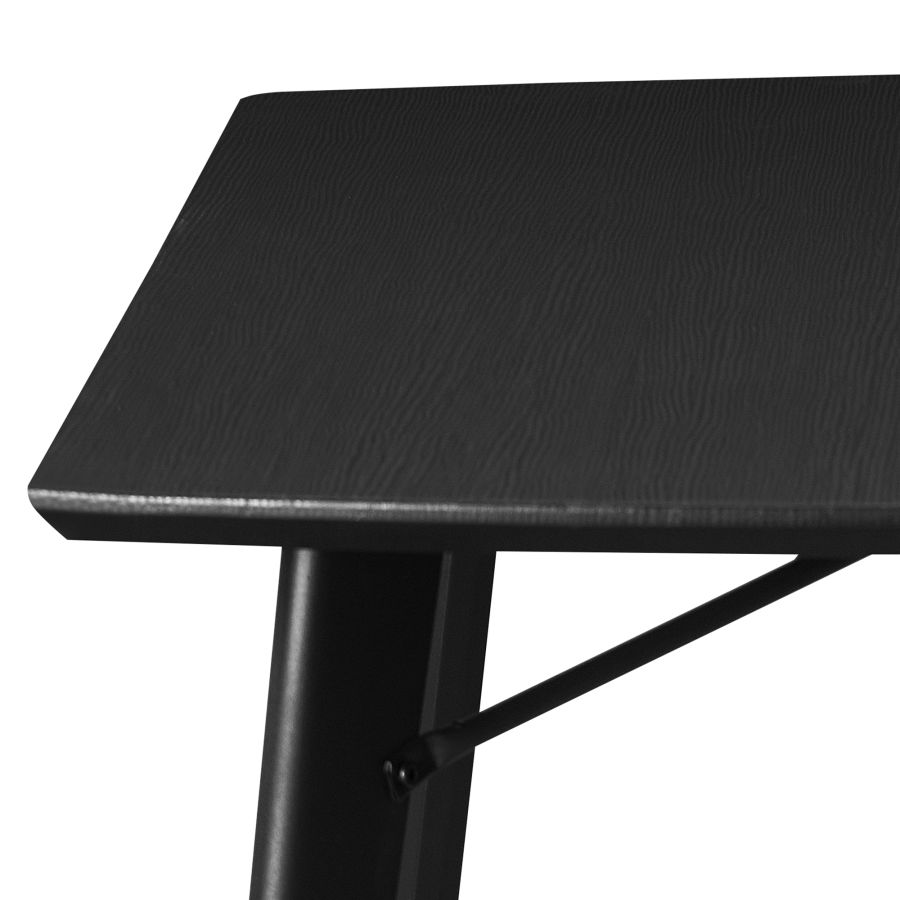 Table de salle à manger rectangulaire Vesta en naturel et noir