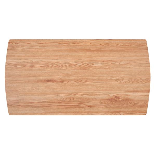 Table de salle à manger rectangulaire Leon en naturel et noir