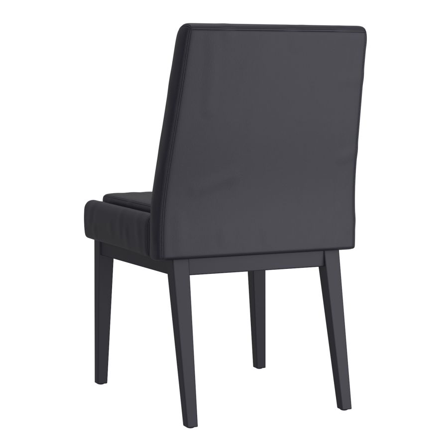 Chaise de salle à manger Cortez, lot de 2, en simili cuir noir et noir ( Meuble Mtl ) 