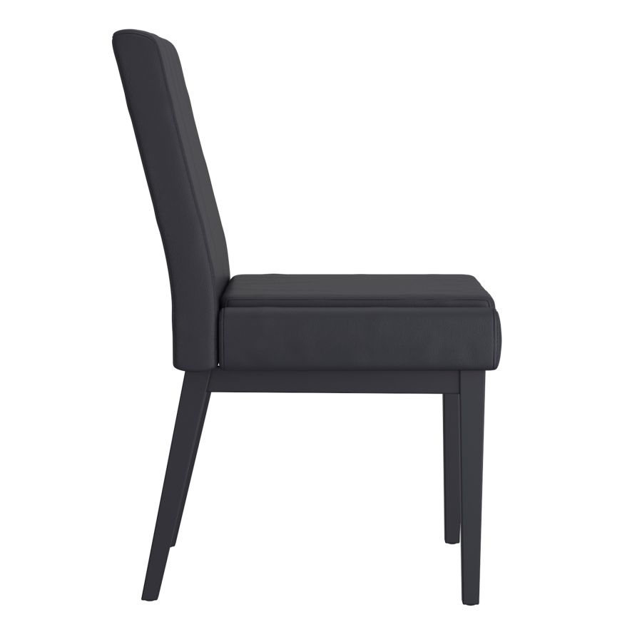 Chaise de salle à manger Cortez, lot de 2, en simili cuir noir et noir ( Meuble Mtl ) 