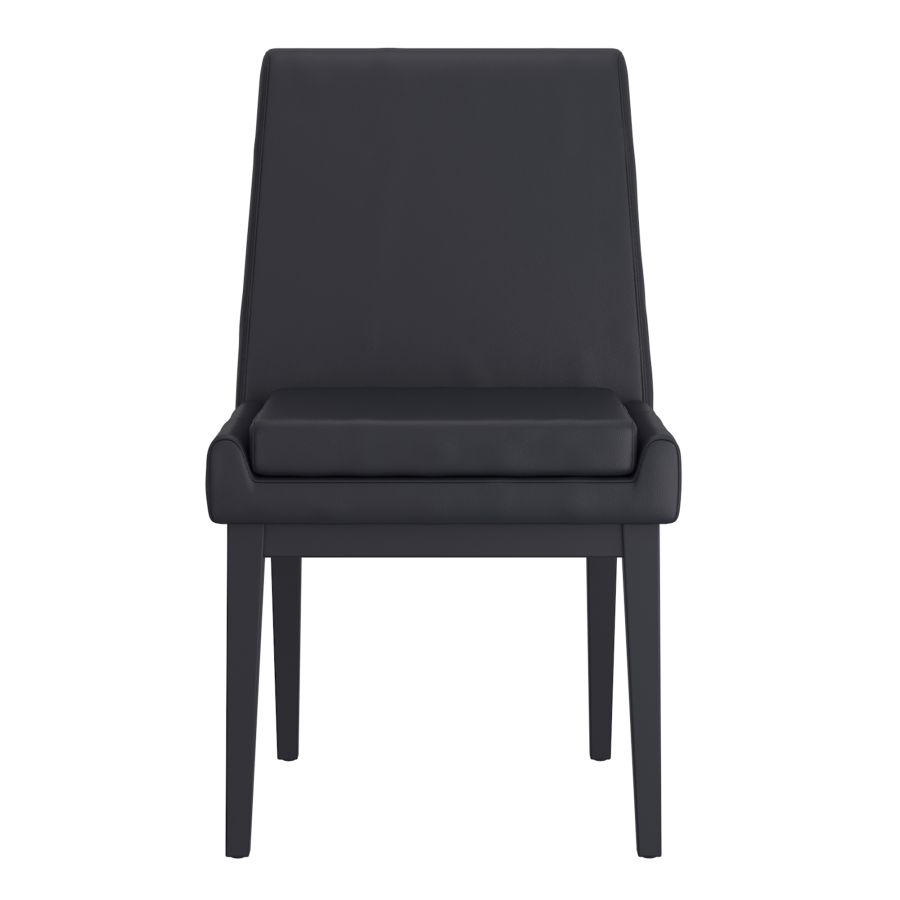 Chaise de salle à manger Cortez, lot de 2, en simili cuir noir et noir ( Meuble Mtl ) 