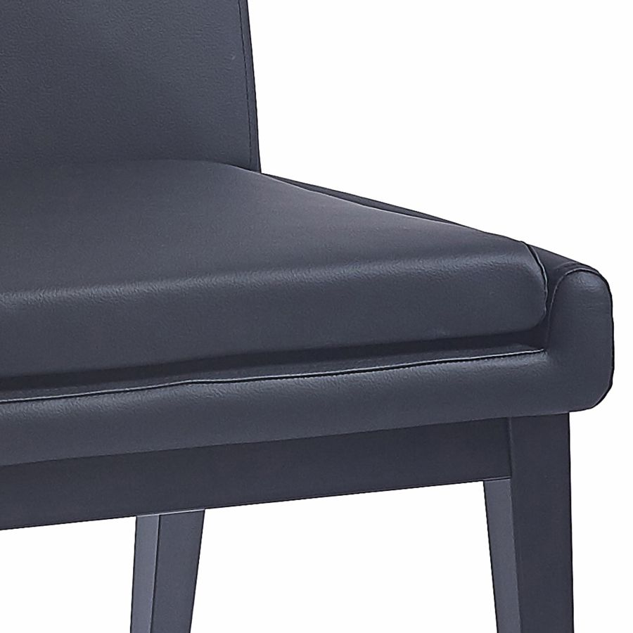 Chaise de salle à manger Cortez, lot de 2, en simili cuir noir et noir ( Meuble Mtl ) 