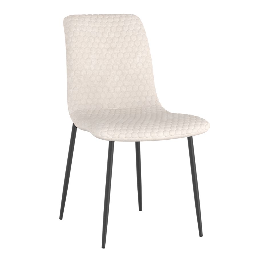 Chaise de salle à manger Brixx, lot de 2, en tissu beige et noir ( Meuble Mtl ) 