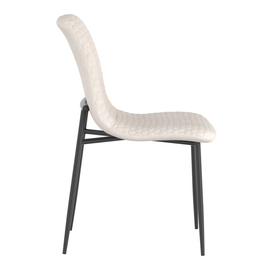 Chaise de salle à manger Brixx, lot de 2, en tissu beige et noir ( Meuble Mtl ) 