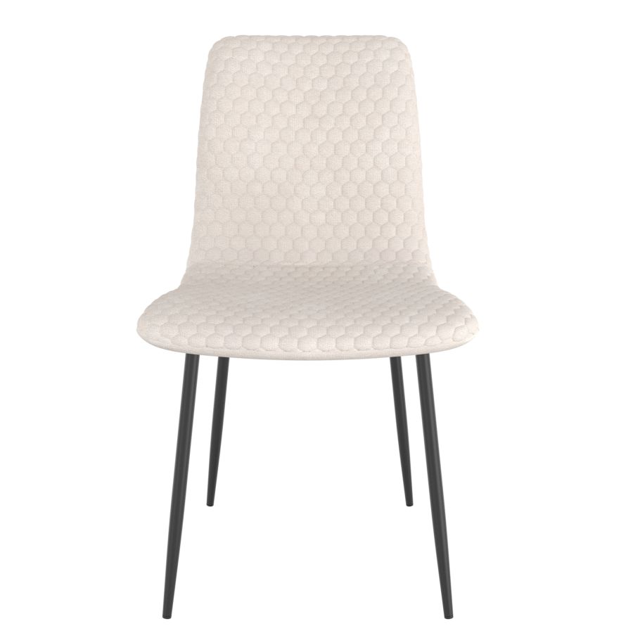 Chaise de salle à manger Brixx, lot de 2, en tissu beige et noir ( Meuble Mtl ) 