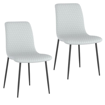 Chaise de salle à manger Brixx, lot de 2, en simili cuir gris clair et noir ( Meuble Mtl )