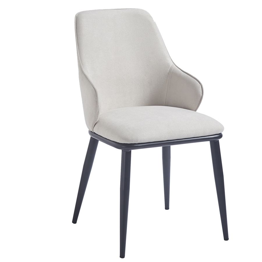 Chaise de salle à manger Kash, lot de 2, en tissu beige et noir 