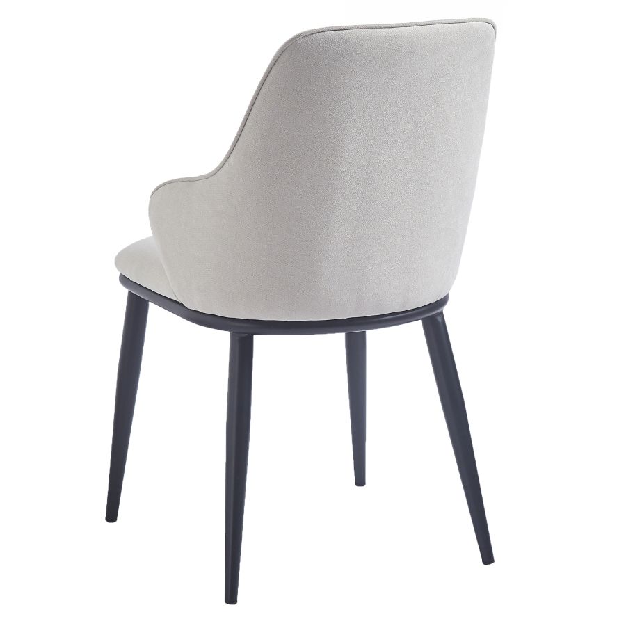 Chaise de salle à manger Kash, lot de 2, en tissu beige et noir 