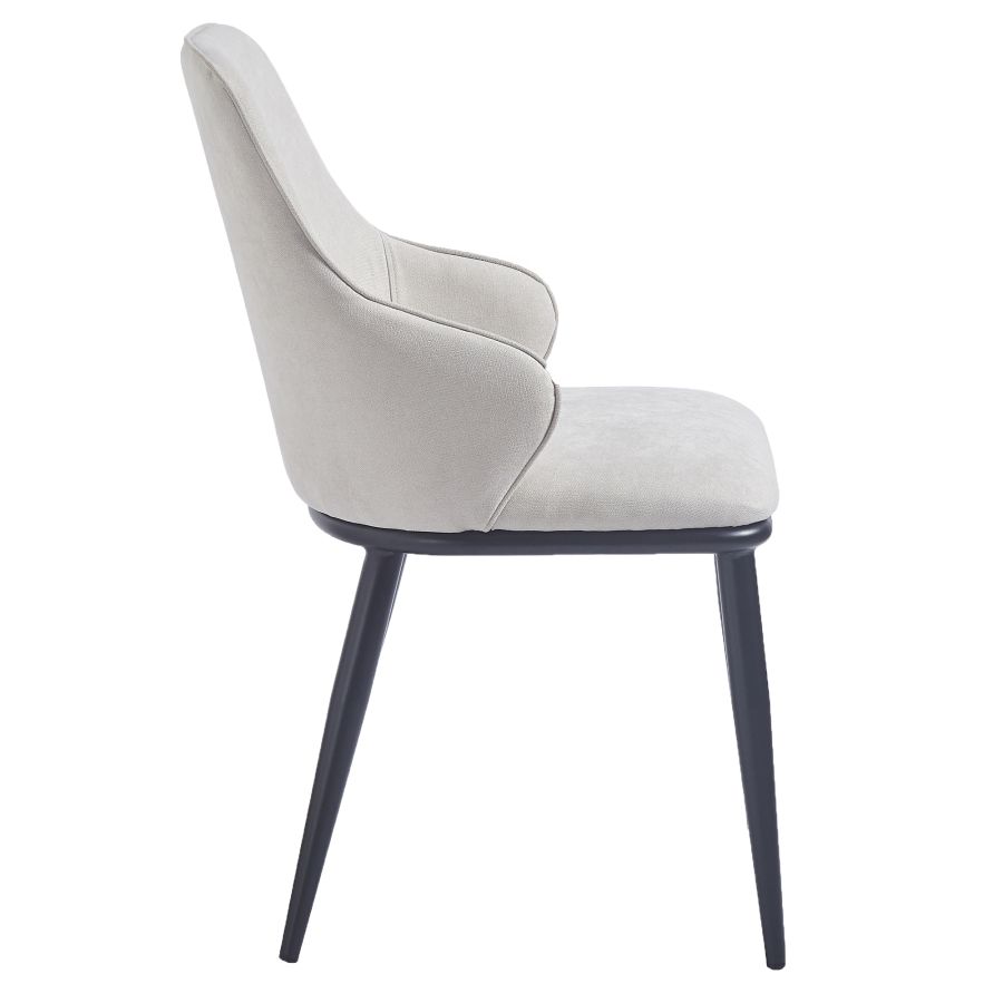 Chaise de salle à manger Kash, lot de 2, en tissu beige et noir 