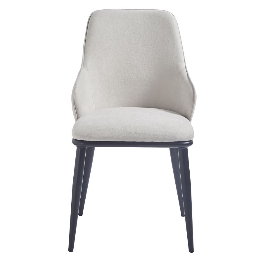 Chaise de salle à manger Kash, lot de 2, en tissu beige et noir 