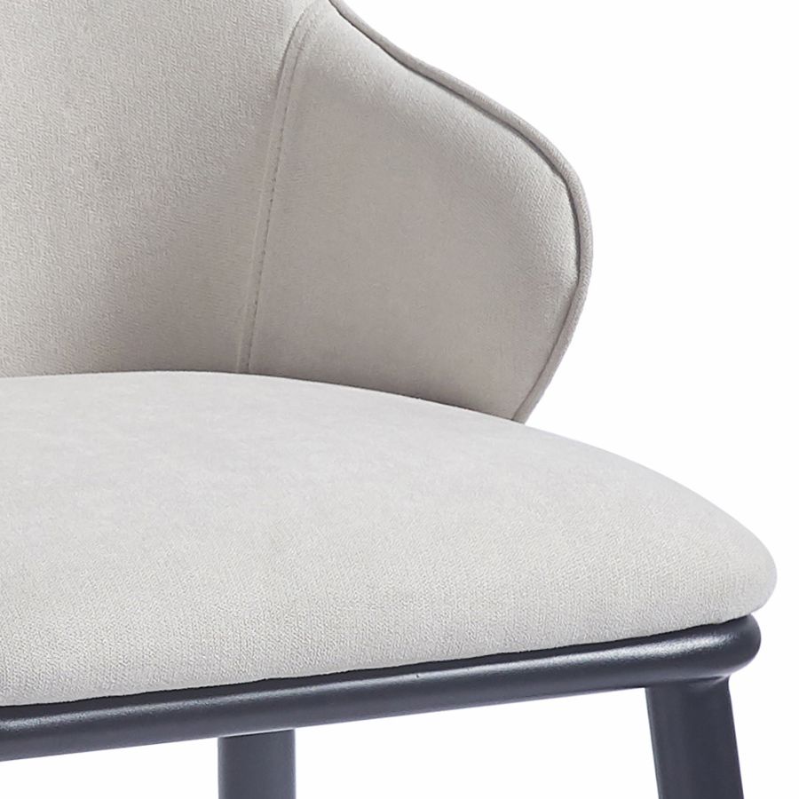 Chaise de salle à manger Kash, lot de 2, en tissu beige et noir 