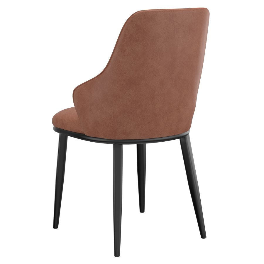 Chaise de salle à manger Kash, simili cuir, lot de 2, en selle et noir