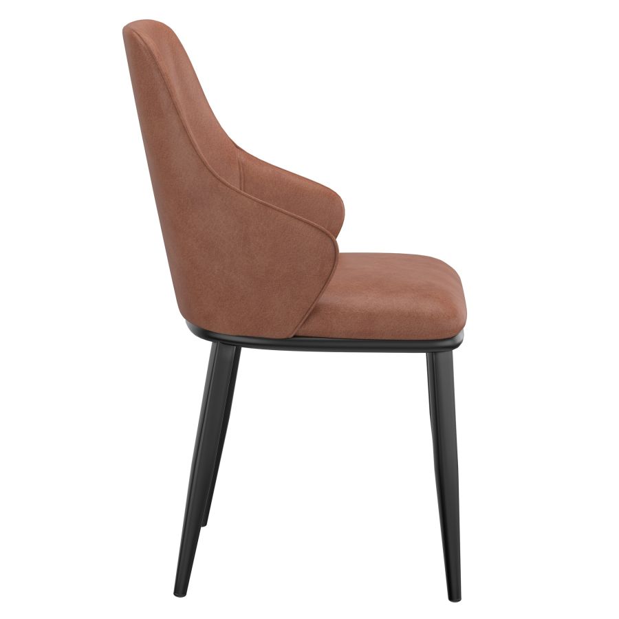 Chaise de salle à manger Kash, simili cuir, lot de 2, en selle et noir