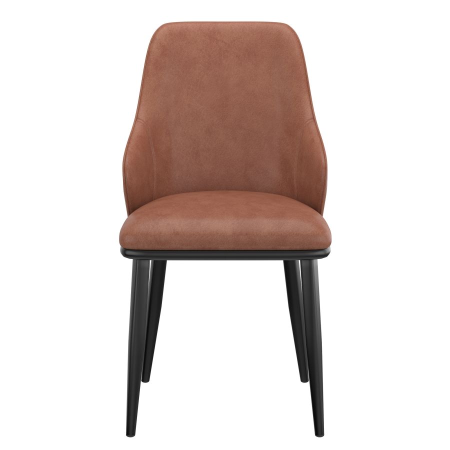 Chaise de salle à manger Kash, simili cuir, lot de 2, en selle et noir