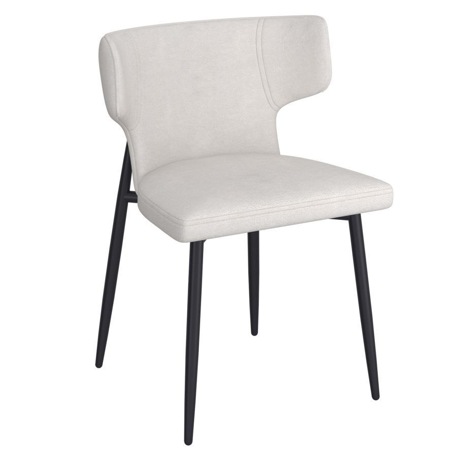 Chaise de salle à manger Olis, lot de 2, en tissu beige et noir ( Meuble Mtl ) 