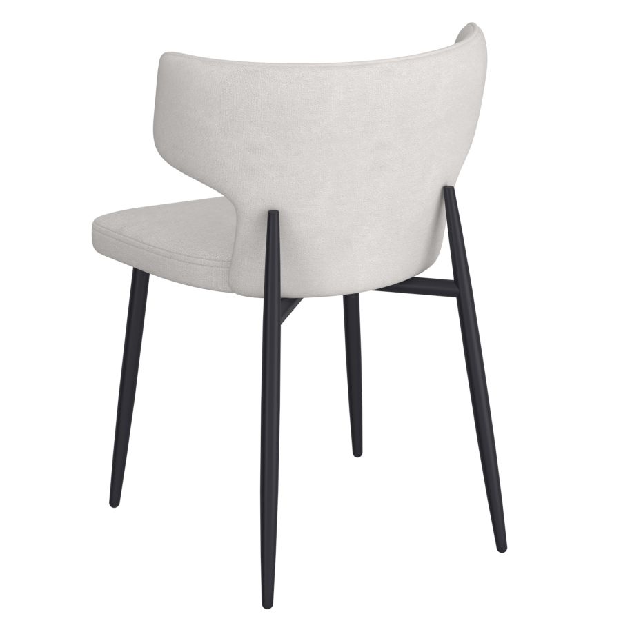 Chaise de salle à manger Olis, lot de 2, en tissu beige et noir ( Meuble Mtl ) 