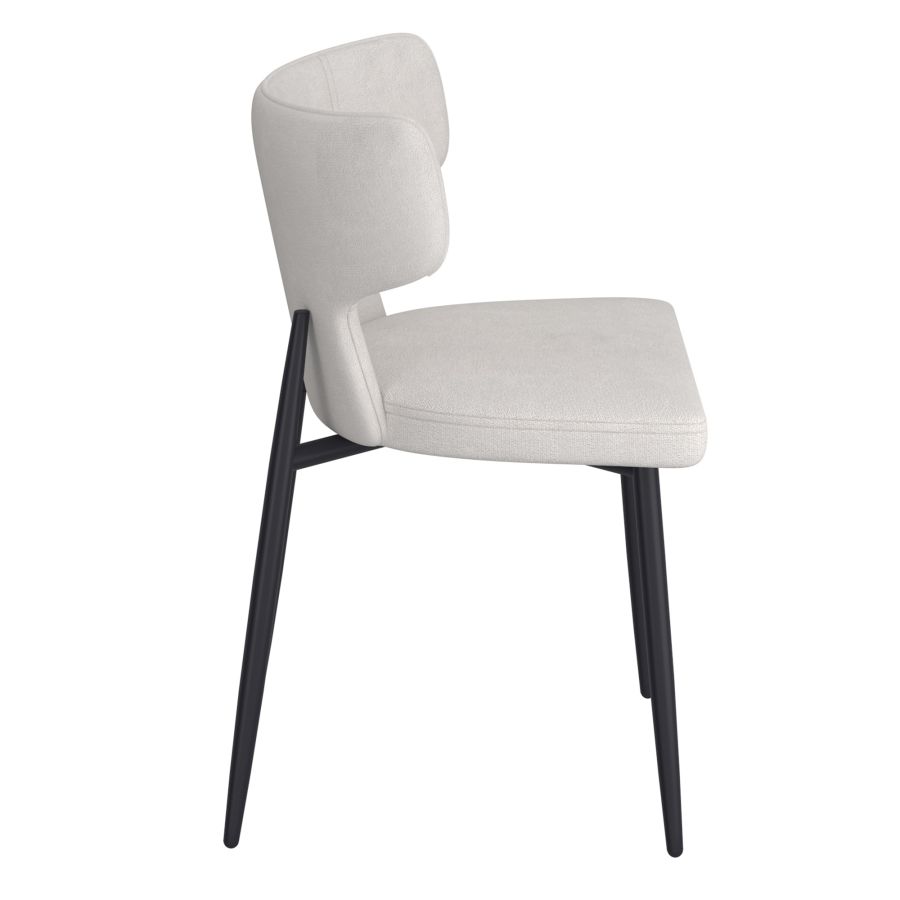 Chaise de salle à manger Olis, lot de 2, en tissu beige et noir ( Meuble Mtl ) 