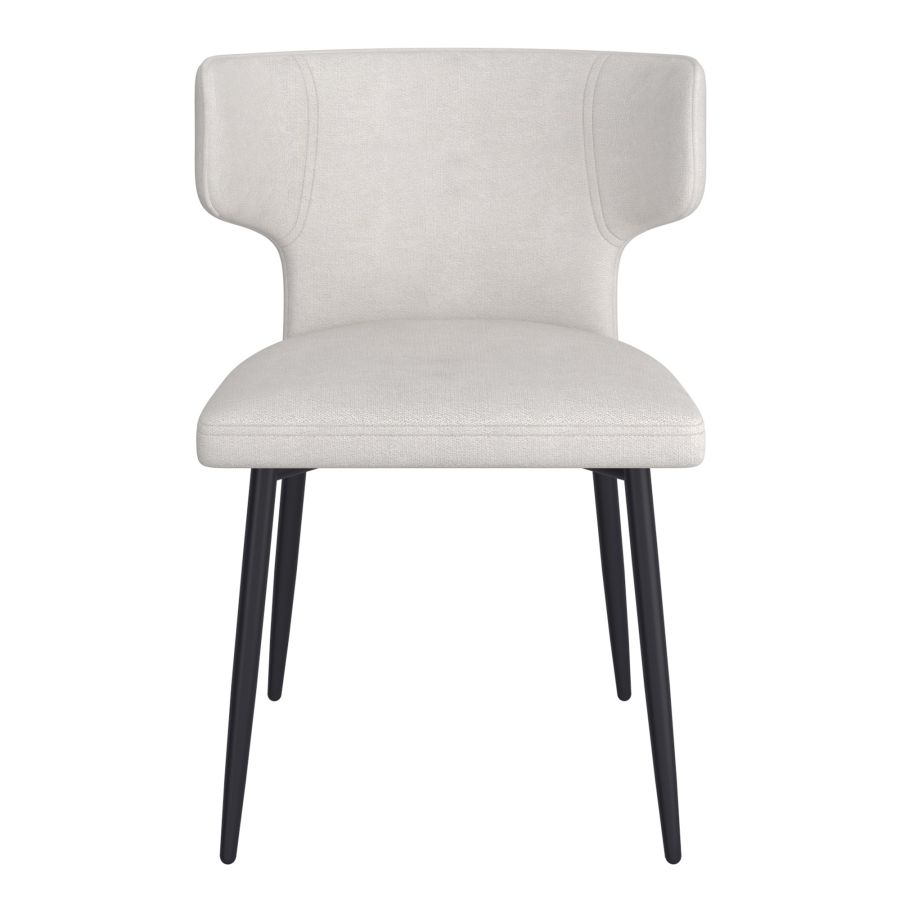Chaise de salle à manger Olis, lot de 2, en tissu beige et noir ( Meuble Mtl ) 