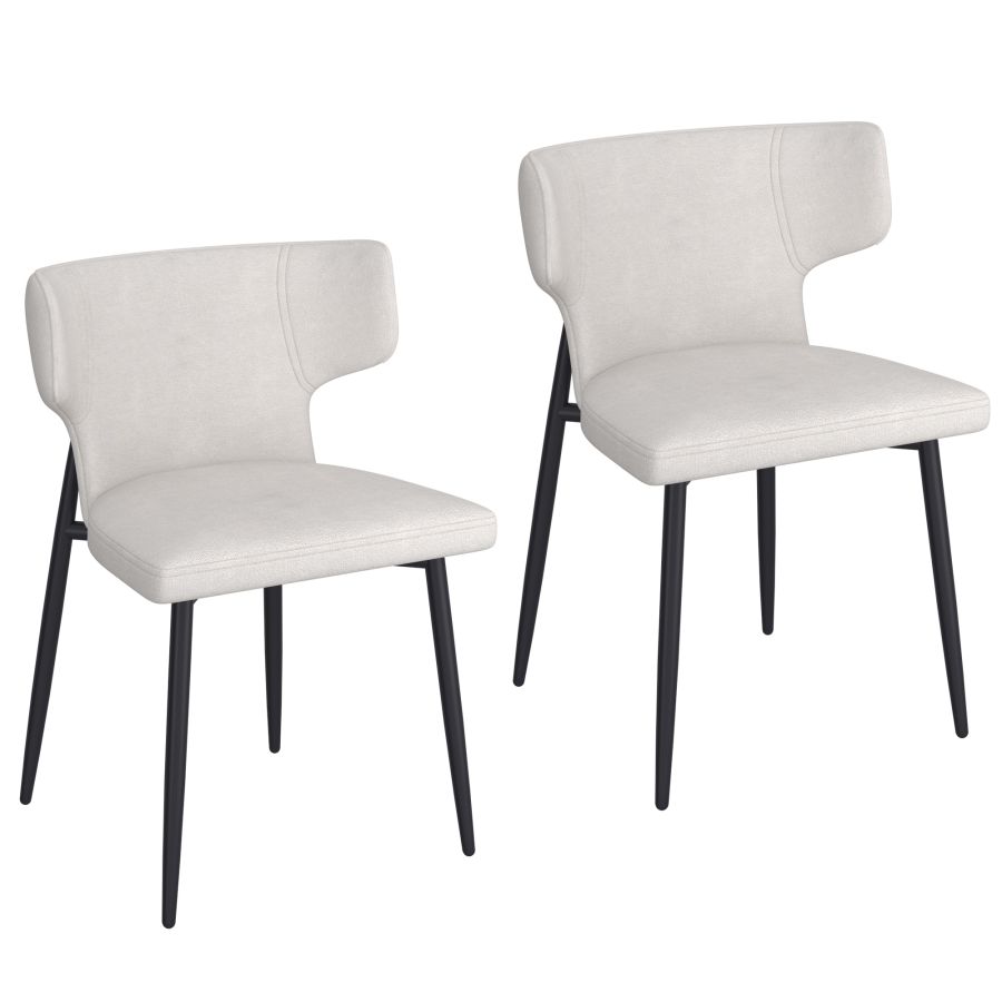 Chaise de salle à manger Olis, lot de 2, en tissu beige et noir ( Meuble Mtl ) 