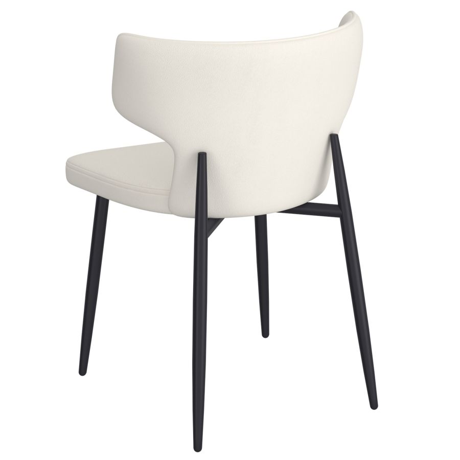 Chaise de salle à manger Olis, lot de 2, en simili cuir beige et noir