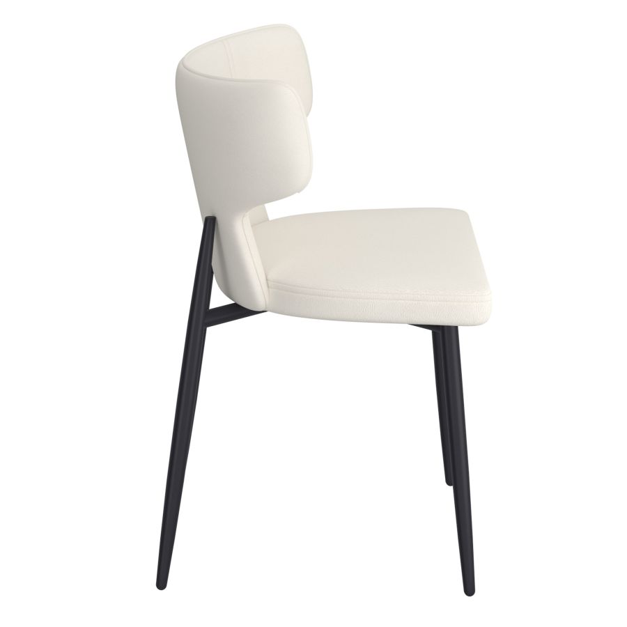 Chaise de salle à manger Olis, lot de 2, en simili cuir beige et noir