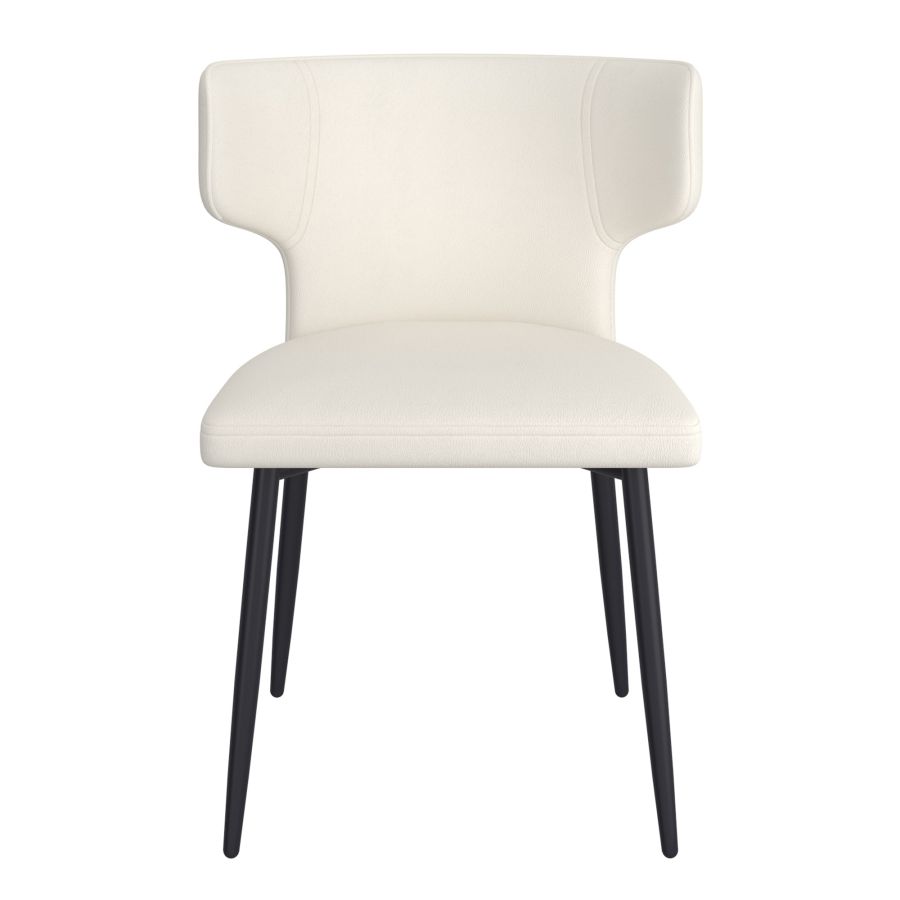 Chaise de salle à manger Olis, lot de 2, en simili cuir beige et noir