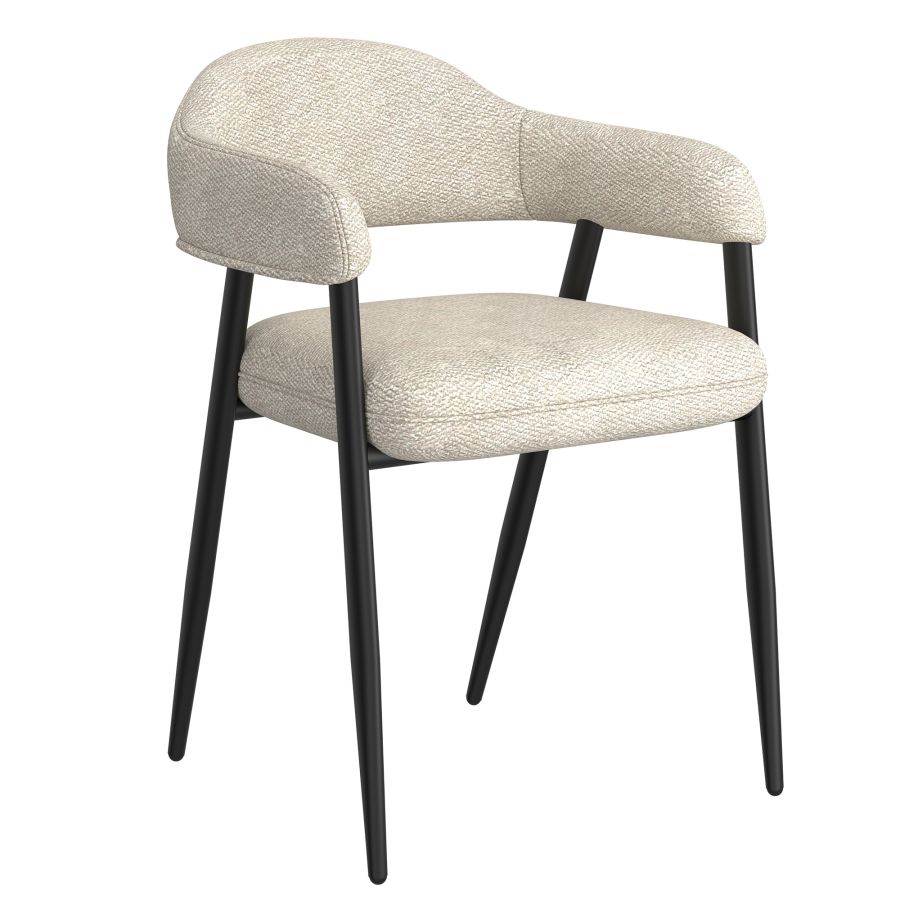 Chaise de salle à manger Archer, lot de 2, en tissu beige et noir ( Meuble Mtl ) 