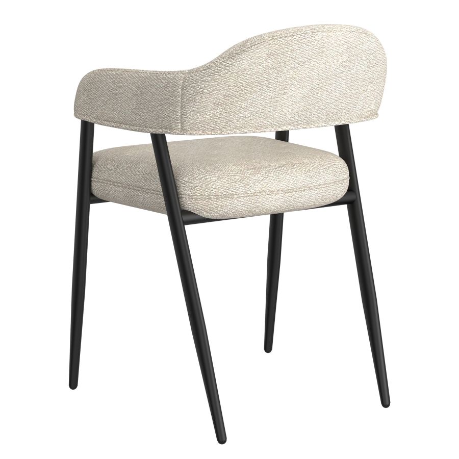Chaise de salle à manger Archer, lot de 2, en tissu beige et noir ( Meuble Mtl ) 