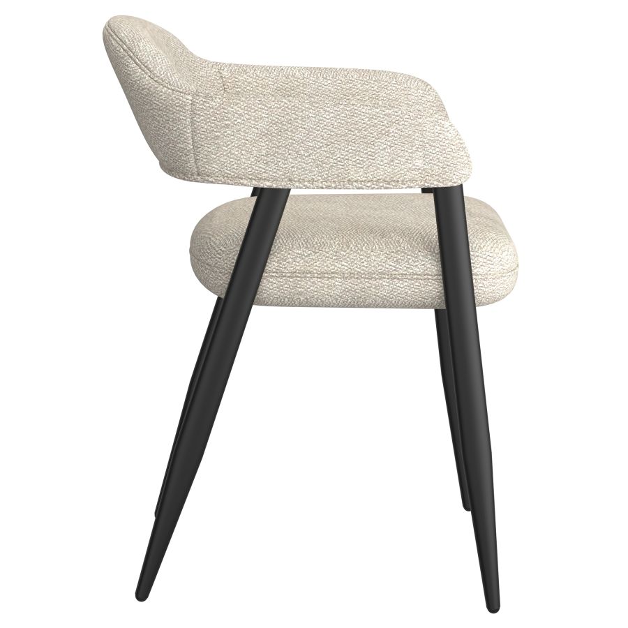 Chaise de salle à manger Archer, lot de 2, en tissu beige et noir ( Meuble Mtl ) 