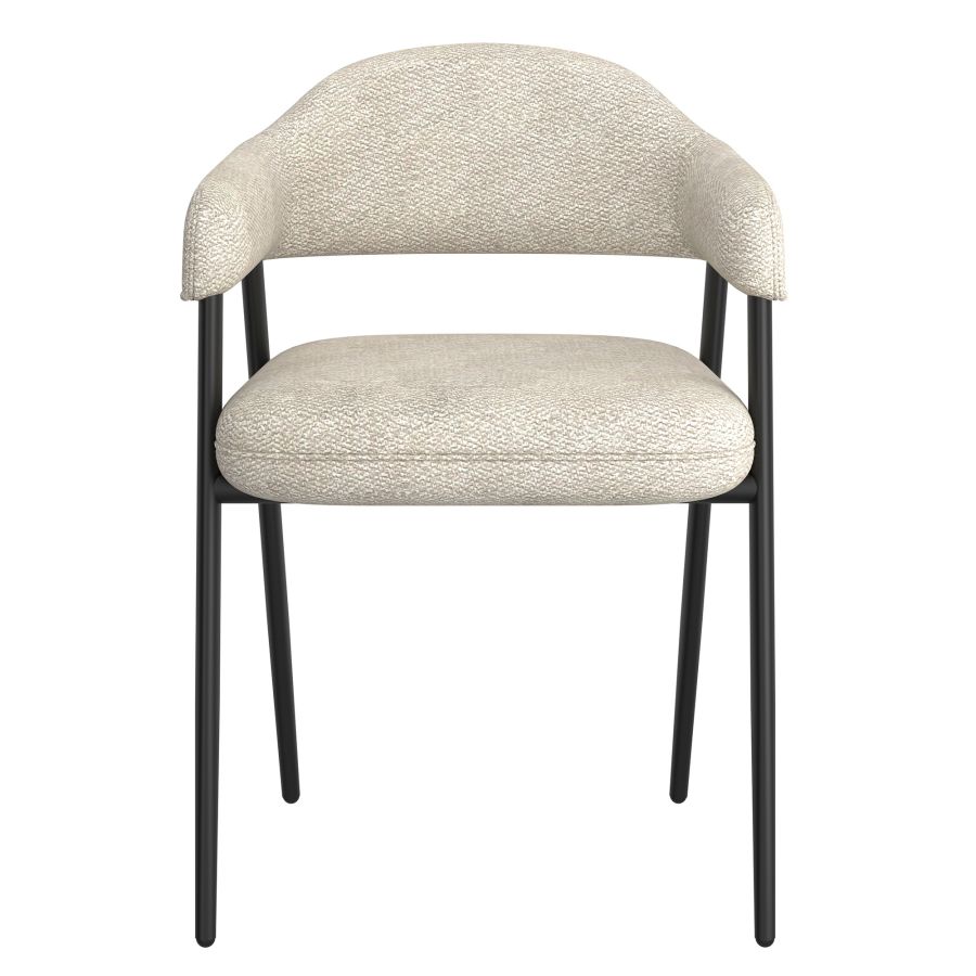 Chaise de salle à manger Archer, lot de 2, en tissu beige et noir ( Meuble Mtl ) 