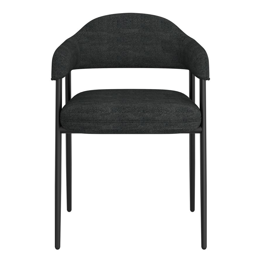 Chaise de salle à manger Archer, ensemble de 2, en tissu anthracite et noir ( Meuble Mtl ) 