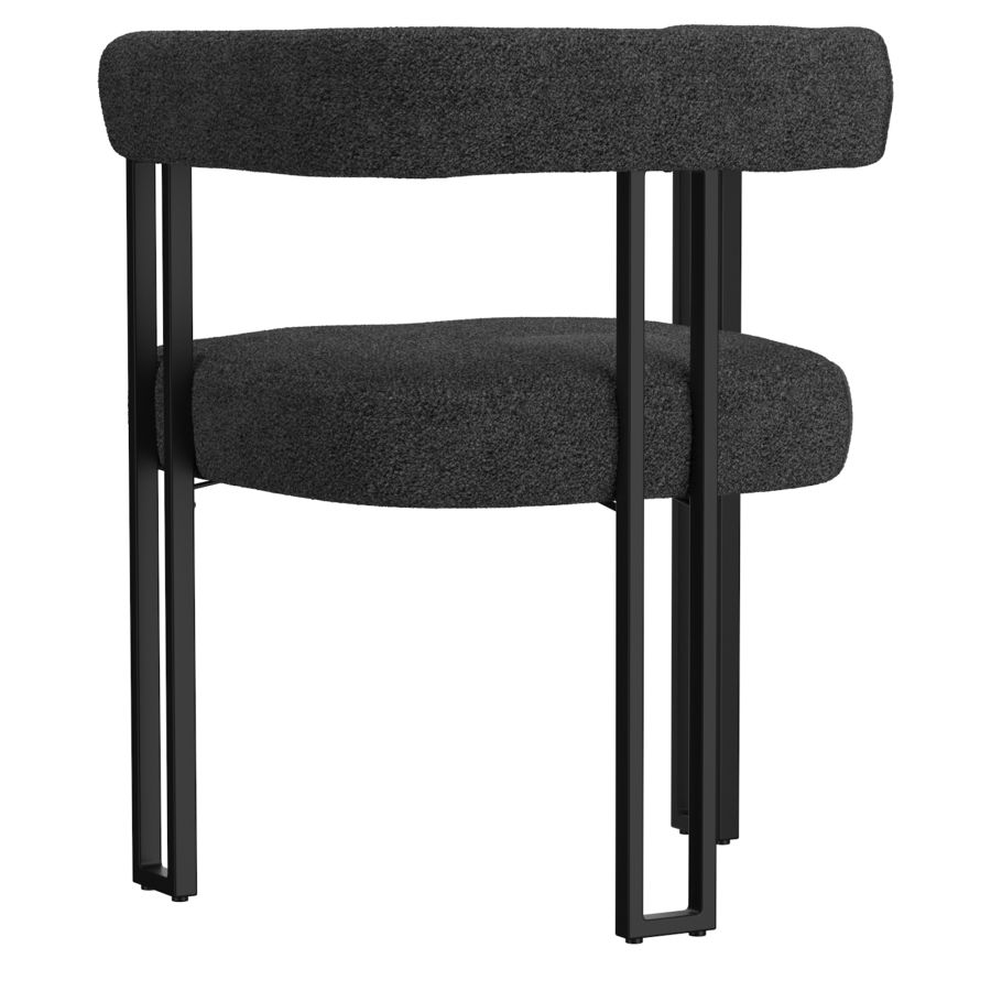 Chaise de salle à manger Scarlet, lot de 2, en Charcoal Boucle et Noir